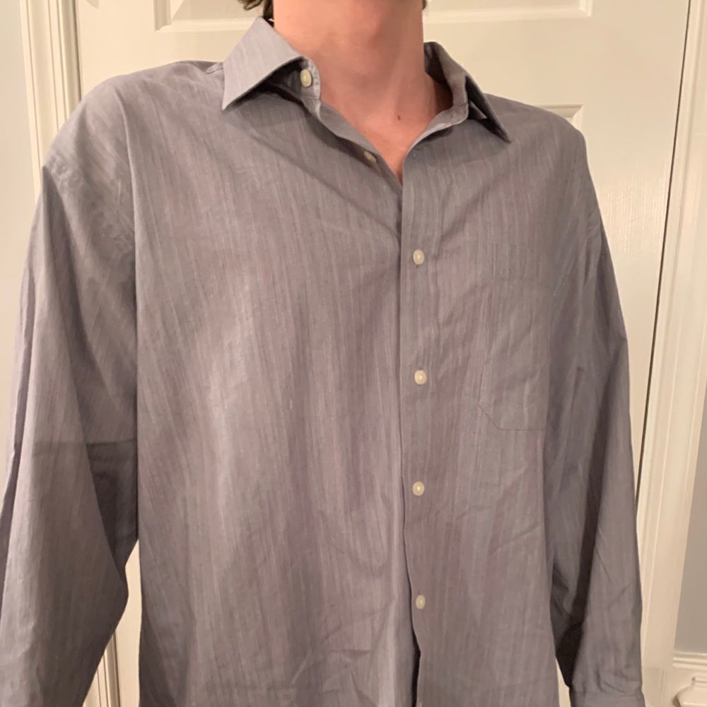 Monsieur by Givenchy Grey Dres Shirt sz 17-1/2